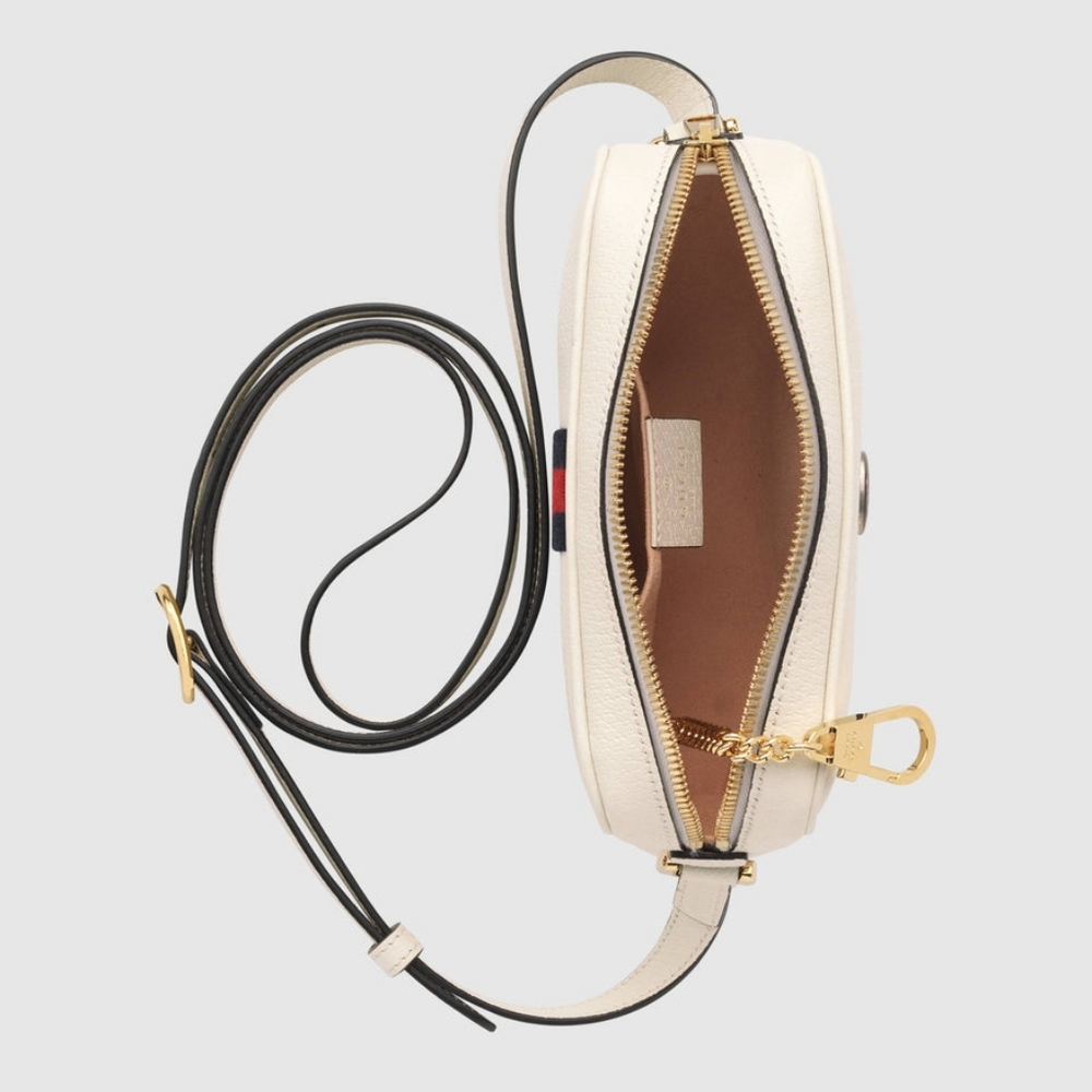 Gucci Ophidia Mini Shoulder Bag with Web in White